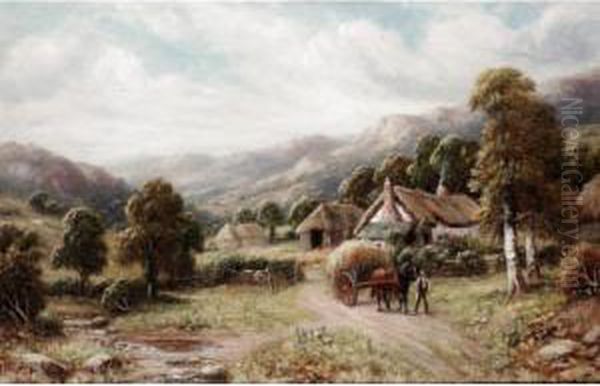 The Hay Cart Oil Painting by Robert John Hammond