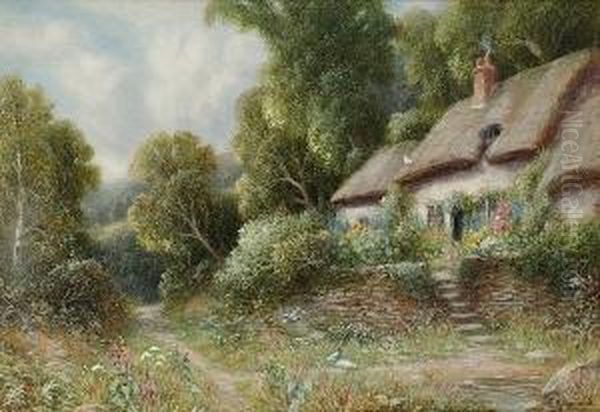 A Devonshire Cottage Oil Painting by Robert John Hammond