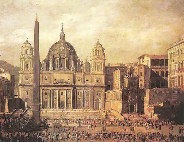 St Peter's, Rome c. 1630 Oil Painting by Viviano Codazzi