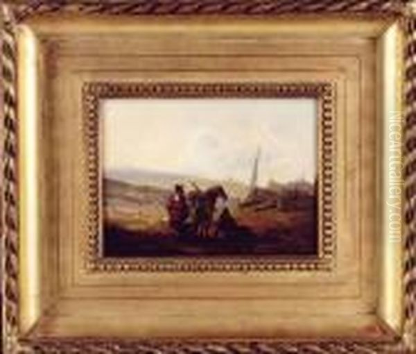 Cavalier Au Bord D'un Campement Militaire Oil Painting by Michel Hamon-Duplessis