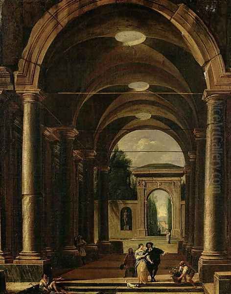 Architectural Capriccio Oil Painting by Viviano Codazzi