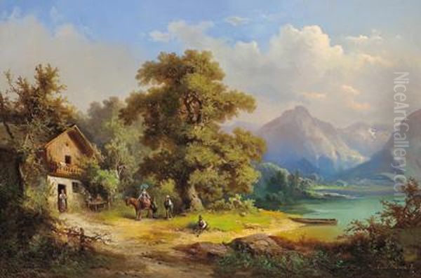 Gita Sul Lago Di Ginevra Oil Painting by Guido Hampe