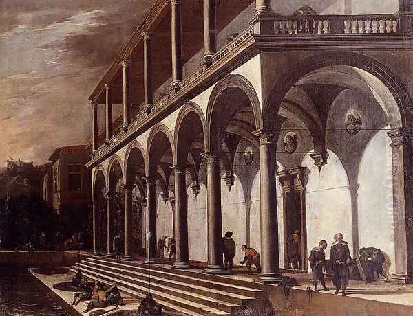 View Of The Villa Poggioreale, Naples Oil Painting by Viviano Codazzi