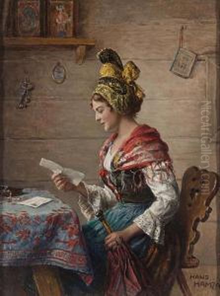 The Letter Oil Painting by Hans Hamza