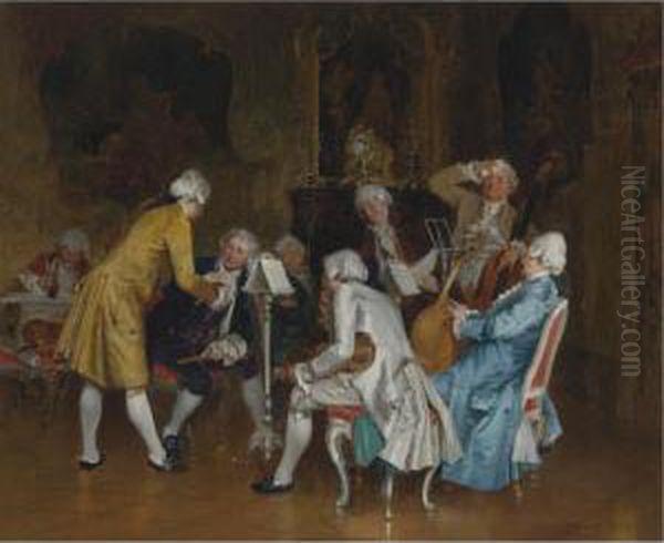 A Difficult Audition Oil Painting by Johann Hamza