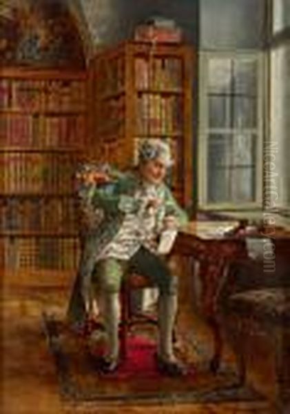 Il Sigillo Interessante Oil Painting by Johann Hamza