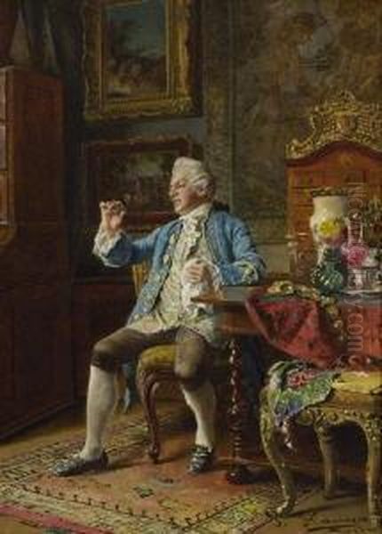 Der Antiquitatensammler. Oil Painting by Johann Hamza