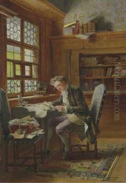 An Afternoon's Work Oil Painting by Johann Hamza