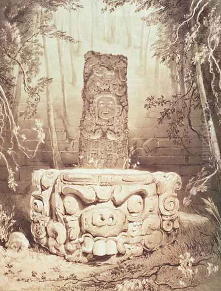 Mayan temple, Honduras Oil Painting by Frederick Catherwood