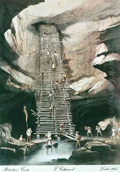 The Abyss of Bolonchen, State of Campeche, Mexico, 1844 Oil Painting by Frederick Catherwood