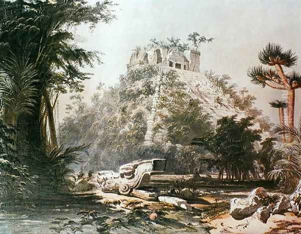 View of El Castillo, 1844 Oil Painting by Frederick Catherwood