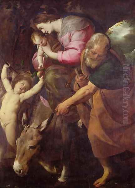 The Flight into Egypt c.1600-10 Oil Painting by Giovanni Battista Crespi (Cerano II)