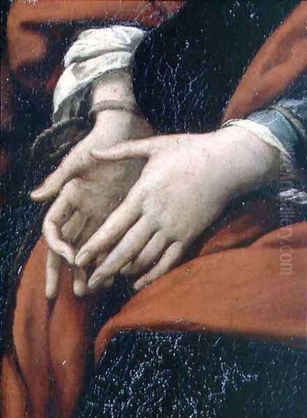 The Martyrdom of SS. Rufina and Seconda, known as the three-handed picture, detail of bound hands Oil Painting by Giovanni Battista Crespi (Cerano II)