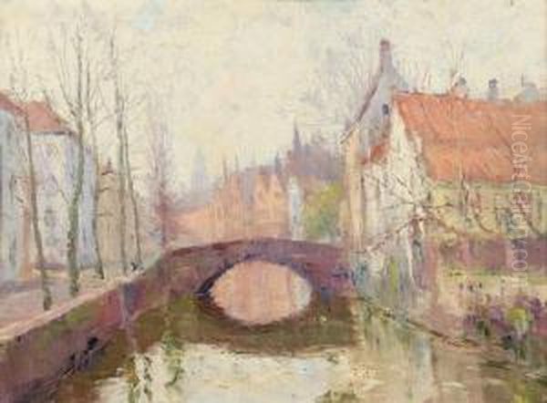 Bruges 1936 Oil Painting by Rene Hanin