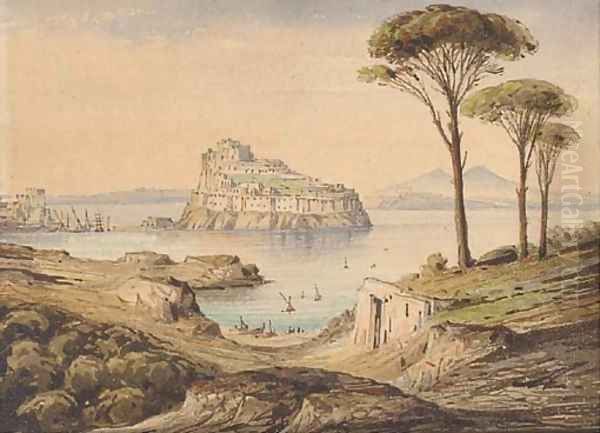 Castello di Ischia, Corfu Oil Painting by Gabriel Carelli