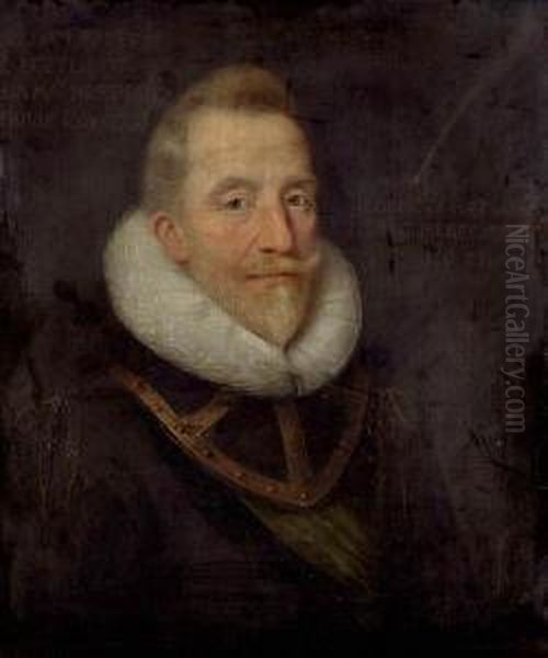 Portrait Eines Edelmannes. Oil Painting by Adriaen Hanneman