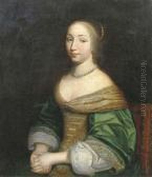 Portrait Of A Young Lady Oil Painting by Adriaen Hanneman