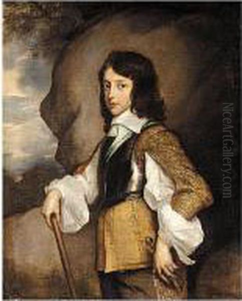 Portrait Of Henry Stuart, Duke Of Gloucester (1640-1660), When A Boy Oil Painting by Adriaen Hanneman