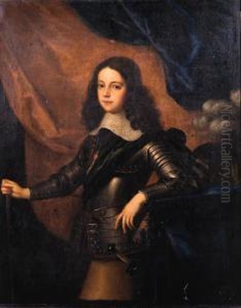 Portrait Of A Young Prince, Probably Charles Ii, Prince Of Wales(1630-1685) Oil Painting by Adriaen Hanneman