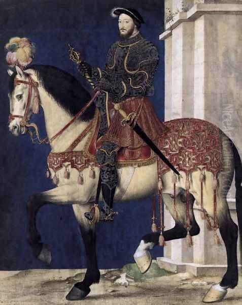 Portrait of Francis I, King of France c. 1540 Oil Painting by Francois Clouet