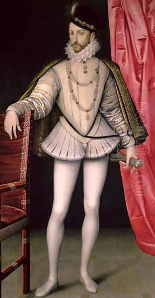 Charles IX (1550-74) King of France Oil Painting by Francois Clouet