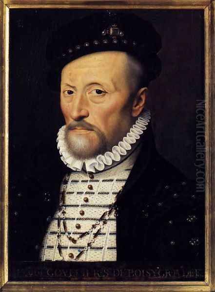 Portrait of Claude Gouffier c. 1568 Oil Painting by Francois Clouet