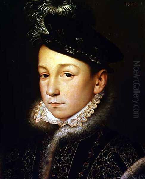 Charles IX (1550-74) (2) Oil Painting by Francois Clouet