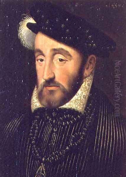 Portrait of Henri II of France (1519-59) Oil Painting by Francois Clouet