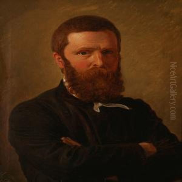 The Artist's Self-portrait Oil Painting by Constantin Hansen