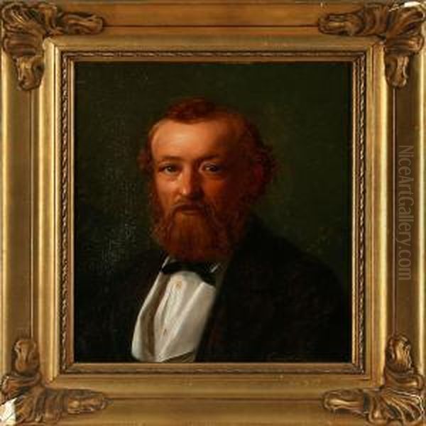 Portrait Of Thedanish Consul In Bangkok, Frederik Kobke Oil Painting by Constantin Hansen