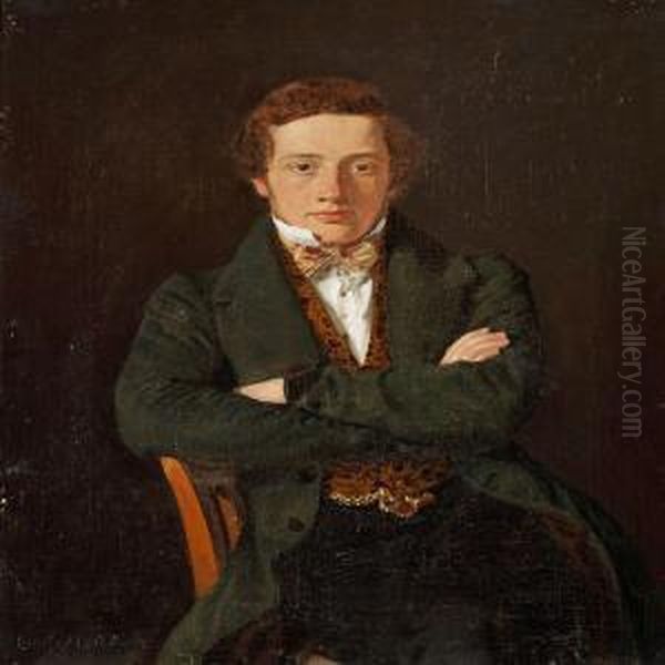 Portrait Of Martinhammerich Later Professor Oil Painting by Constantin Hansen