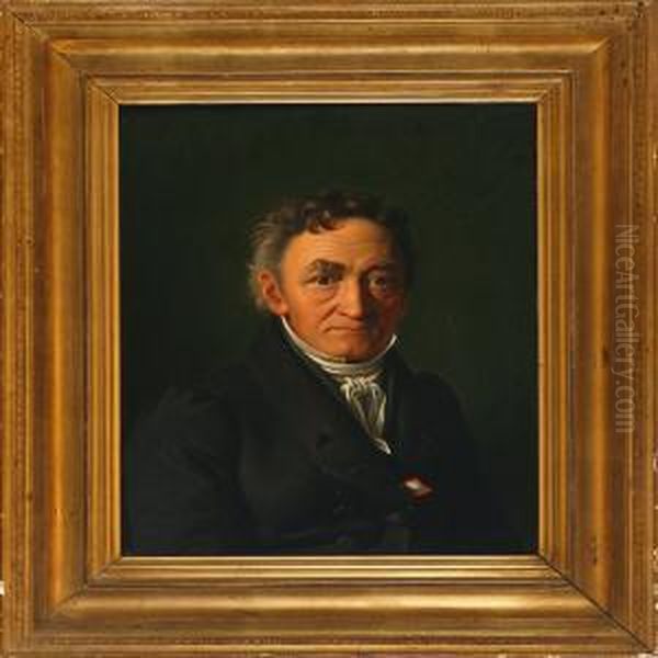 A Portrait Ofprofessor Of Botany, C Oil Painting by Constantin Hansen