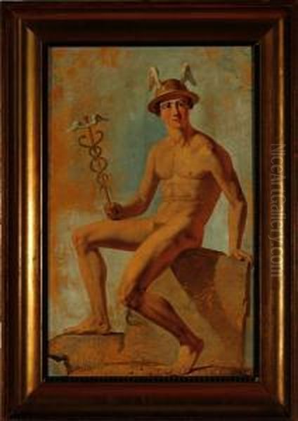 Mercur, The Roman God Of Trade Oil Painting by Constantin Hansen