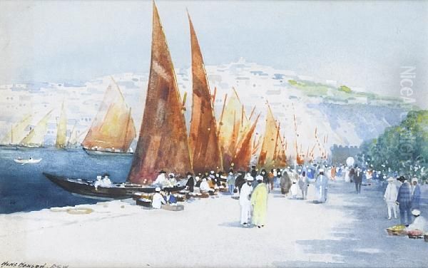 Port Of Oran Oil Painting by Hans Jacob Hansen