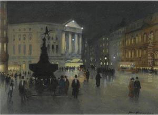 After The Opera Oil Painting by Hans Jacob Hansen