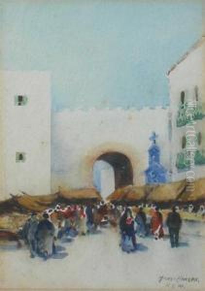 Seville Square Oil Painting by Hans Jacob Hansen