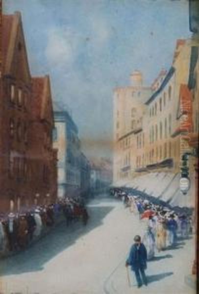 Signed Oil Painting by Hans Jacob Hansen