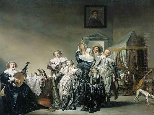 Galant Company Oil Painting by Pieter Codde