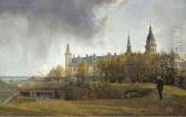 Kronborg Castle Oil Painting by Hans Nicolaj Hansen