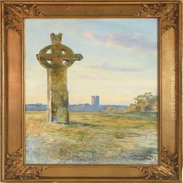 Afternoon At The Cross In Visby, Sweden Oil Painting by Hans Nikolaj Hansen