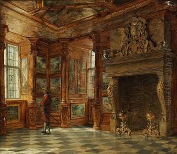 Christian Iv In The Winter Room At Rosenborg Castle In Copenhagen Oil Painting by Heinrich Hansen