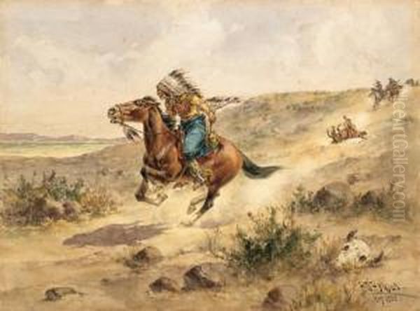 The Renegade Oil Painting by Herman Wendleborg Hansen