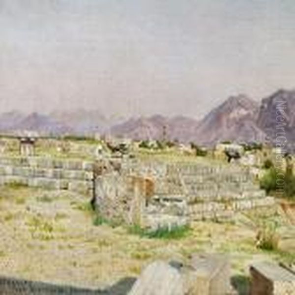 Foro Triancolare, Pompei Oil Painting by Josef Theodor Hansen