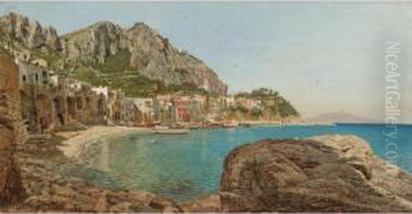 Capri Oil Painting by Josef Theodor Hansen