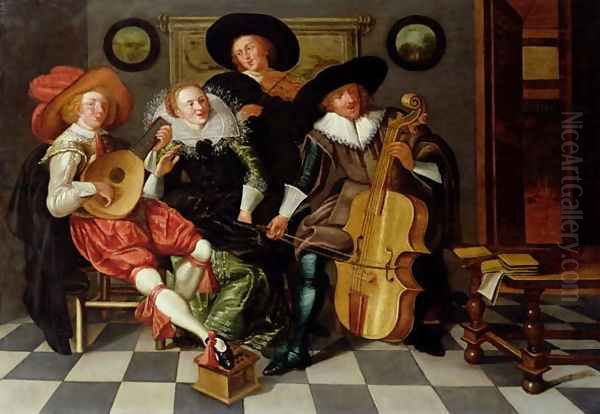 The Concert (2) Oil Painting by Pieter Codde