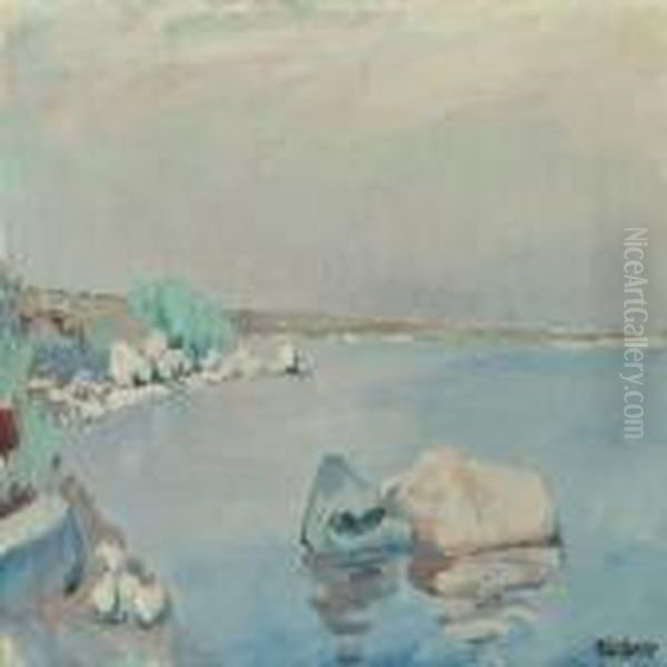 Coastal Scenery At Thuroreef Oil Painting by Niels Hansen