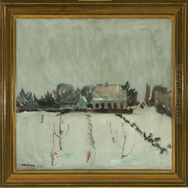 Winter Scenery Oil Painting by Niels Hansen