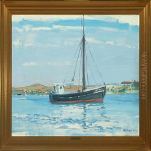 Fisher Boat Oil Painting by Niels Hansen