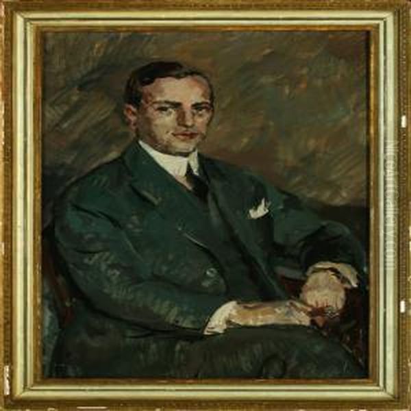 Portrait Of A Gentleman Oil Painting by Niels Hansen