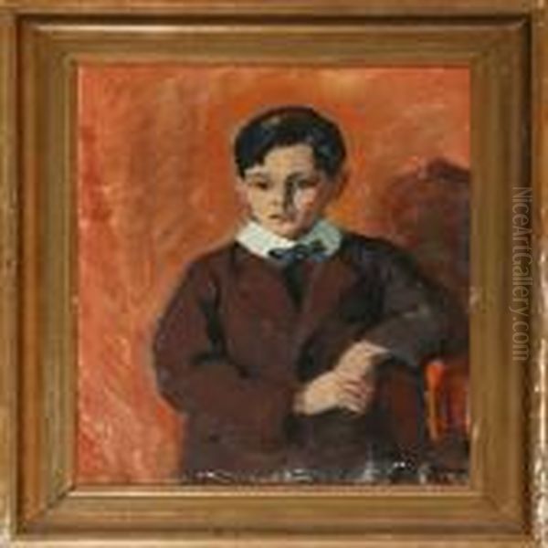 Portrait Of A Boy Oil Painting by Niels Hansen